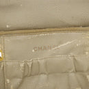 CHANEL COCO Mark Vanity Pouch Caviar Skin Yellow Gold CC Auth fm4842-18