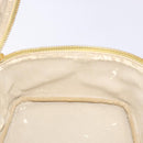 CHANEL COCO Mark Vanity Pouch Caviar Skin Yellow Gold CC Auth fm4842-19