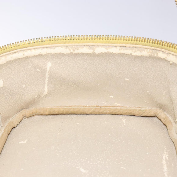 CHANEL COCO Mark Vanity Pouch Caviar Skin Yellow Gold CC Auth fm4842