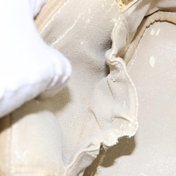 CHANEL COCO Mark Vanity Pouch Caviar Skin Yellow Gold CC Auth fm4842