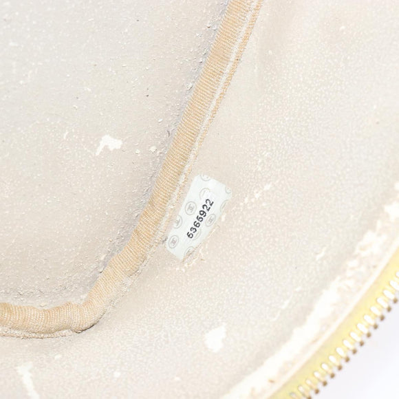 CHANEL COCO Mark Vanity Pouch Caviar Skin Yellow Gold CC Auth fm4842