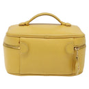 CHANEL COCO Mark Vanity Pouch Caviar Skin Yellow Gold CC Auth fm4842-2