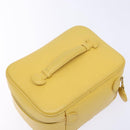 CHANEL COCO Mark Vanity Pouch Caviar Skin Yellow Gold CC Auth fm4842-6
