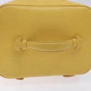 CHANEL COCO Mark Vanity Pouch Caviar Skin Yellow Gold CC Auth fm4842-7