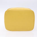CHANEL COCO Mark Vanity Pouch Caviar Skin Yellow Gold CC Auth fm4842-5