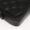 CHANEL Matelasse Chain Shoulder Bag Lamb Skin Black Gold CC Auth fm4843-17