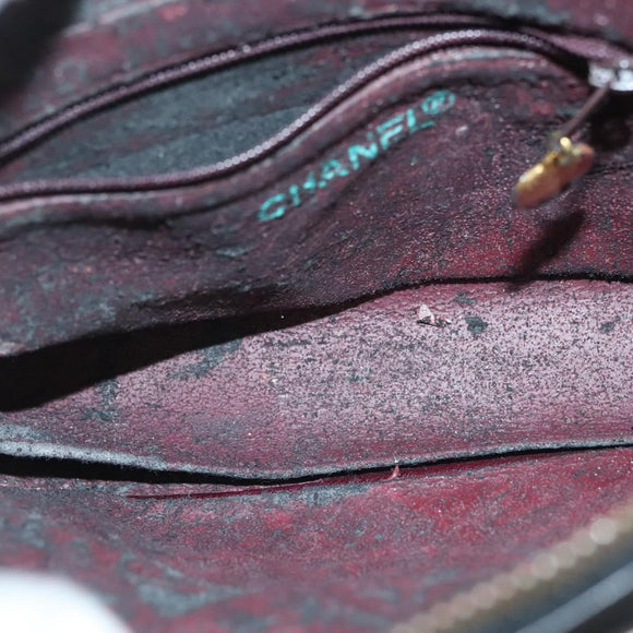 CHANEL Matelasse Chain Shoulder Bag Lamb Skin Black Gold CC Auth fm4843