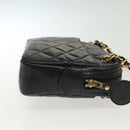 CHANEL Matelasse Chain Shoulder Bag Lamb Skin Black Gold CC Auth fm4843-3
