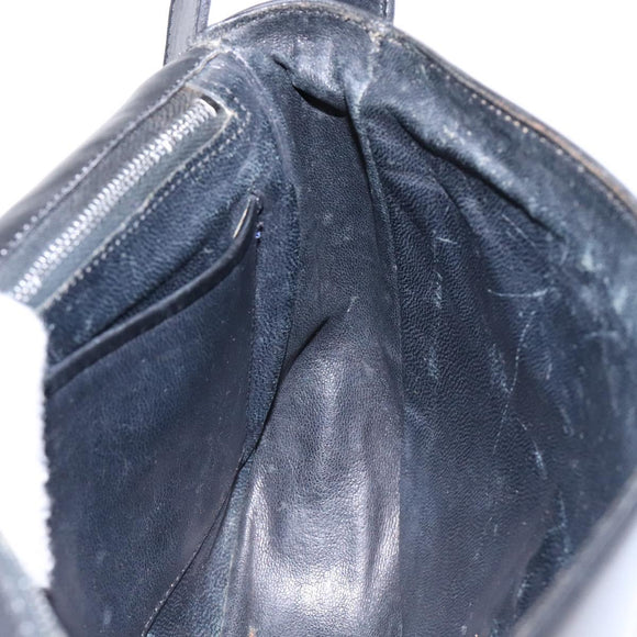 CELINE Shoulder Bag Leather Black Gold Auth fm4845