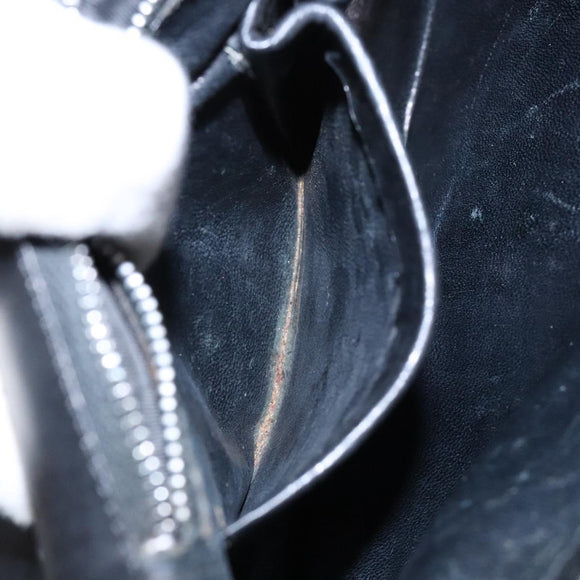 CELINE Shoulder Bag Leather Black Gold Auth fm4845