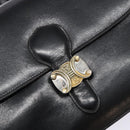 CELINE Shoulder Bag Leather Black Gold Auth fm4846-17
