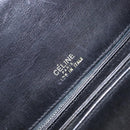 CELINE Shoulder Bag Leather Black Gold Auth fm4846-18
