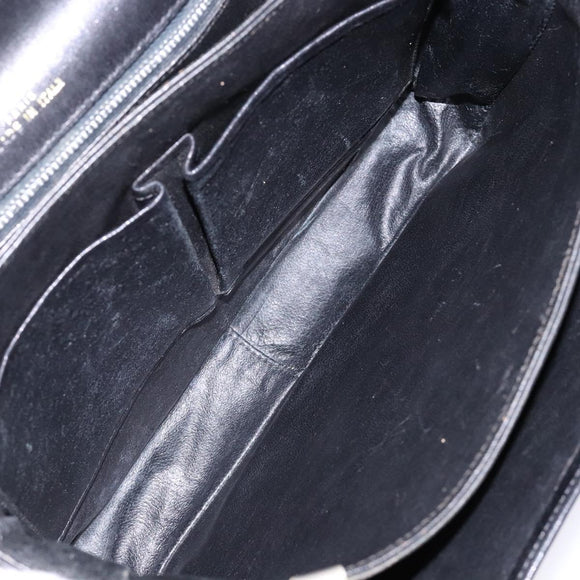 CELINE Shoulder Bag Leather Black Gold Auth fm4846