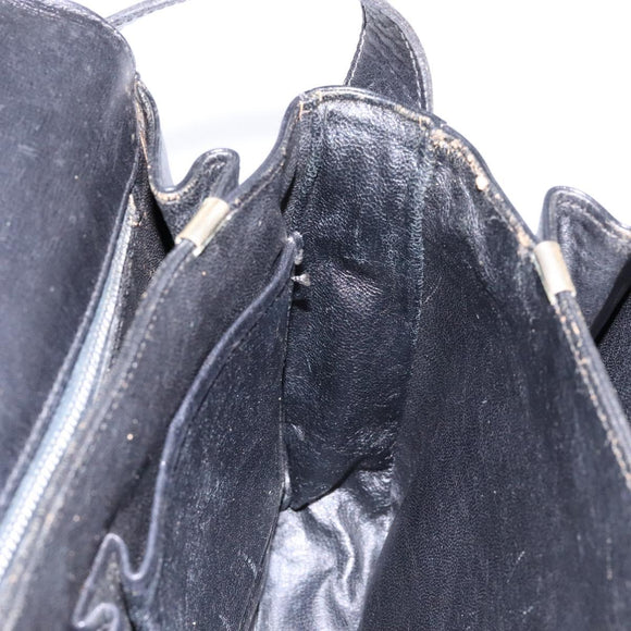 CELINE Shoulder Bag Leather Black Gold Auth fm4846