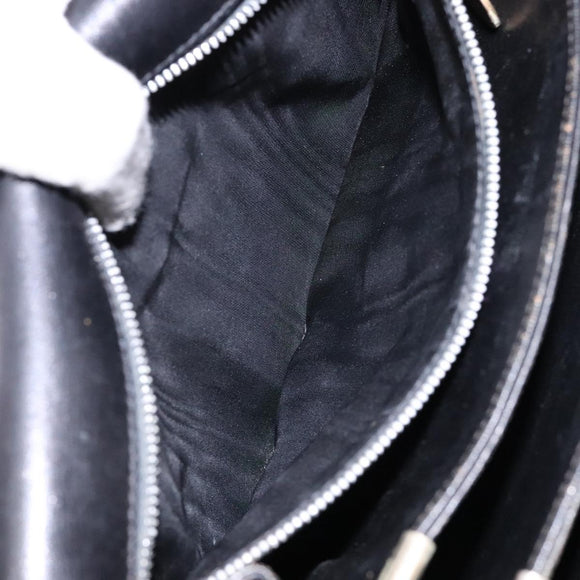 CELINE Shoulder Bag Leather Black Gold Auth fm4846