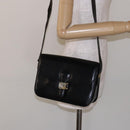 CELINE Shoulder Bag Leather Black Gold Auth fm4846-23