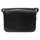 CELINE Shoulder Bag Leather Black Gold Auth fm4846-2