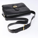 CELINE Shoulder Bag Leather Black Gold Auth fm4846-7