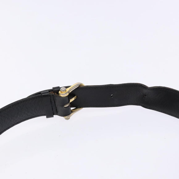 CELINE Shoulder Bag Leather Black Gold Auth fm4846