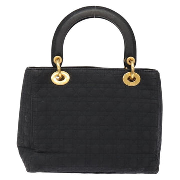 Christian Dior Canage Hand Bag Nylon Black Gold Auth fm4847 - 0