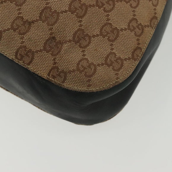 GUCCI GG Canvas Shoulder Bag Beige Gold 001 3746 Auth fm4857