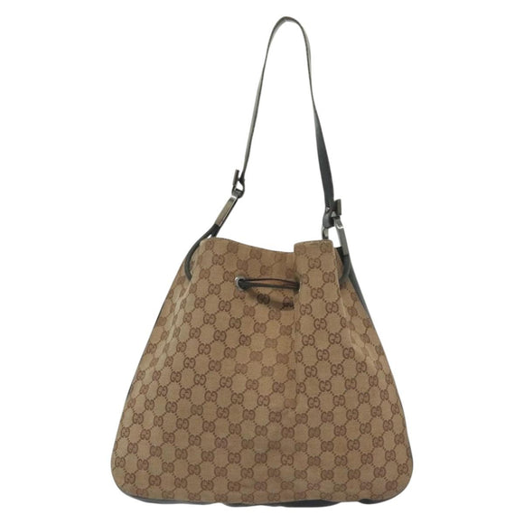 GUCCI GG Canvas Shoulder Bag Beige Gold 001 3746 Auth fm4857