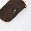 PRADA Pouch Nylon 4Set Black Brown Auth fm4859-20