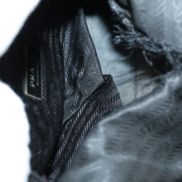 PRADA Pouch Nylon 4Set Black Brown Auth fm4859