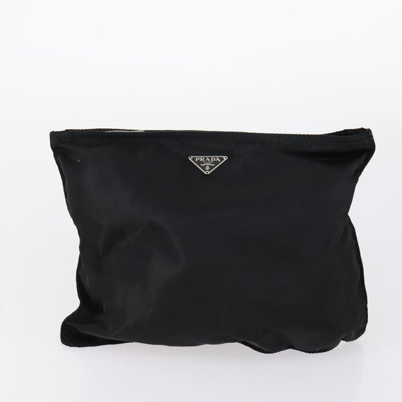 PRADA Pouch Nylon 4Set Black Brown Auth fm4859