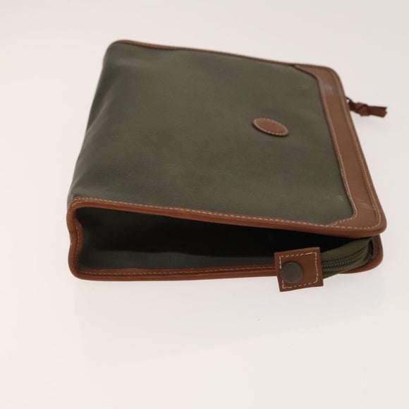 Christian Dior Bag Leather PVC 3Set Khaki Brown Auth fm4860