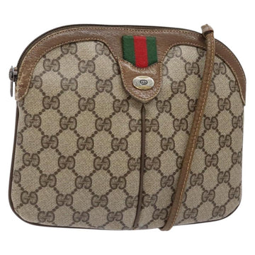 GUCCI GG Supreme Web Sherry Line Bag PVC Beige Gold 98 02 047 Auth fm4861