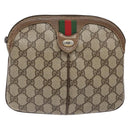 GUCCI GG Supreme Web Sherry Line Bag PVC Beige Gold 98 02 047 Auth fm4861-13