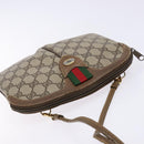 GUCCI GG Supreme Web Sherry Line Bag PVC Beige Gold 98 02 047 Auth fm4861-6