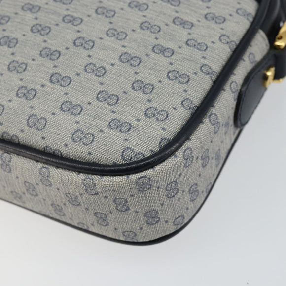 GUCCI Micro GG Supreme Shoulder Bag PVC Navy Gold 007 56 0095 Auth fm4868