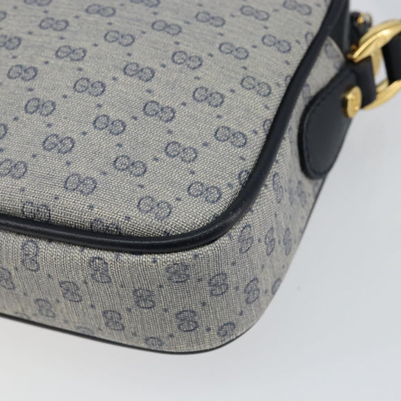 GUCCI Micro GG Supreme Shoulder Bag PVC Navy Gold 007 56 0095 Auth fm4868