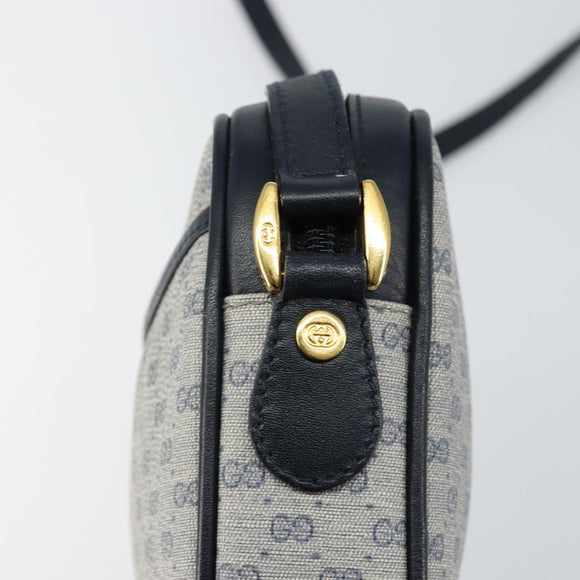 GUCCI Micro GG Supreme Shoulder Bag PVC Navy Gold 007 56 0095 Auth fm4868