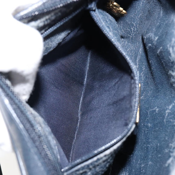 GUCCI Micro GG Supreme Shoulder Bag PVC Navy Gold 007 56 0095 Auth fm4868