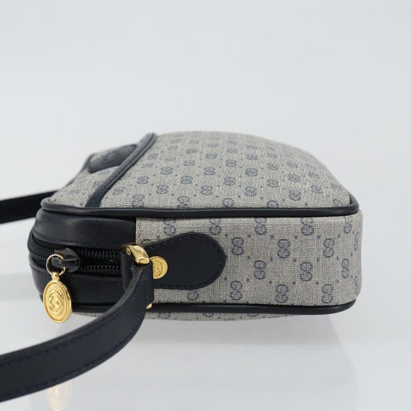 GUCCI Micro GG Supreme Shoulder Bag PVC Navy Gold 007 56 0095 Auth fm4868