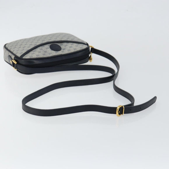 GUCCI Micro GG Supreme Shoulder Bag PVC Navy Gold 007 56 0095 Auth fm4868