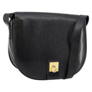 CELINE Shoulder Bag Leather Black Gold Auth fm4869-1