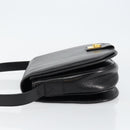 CELINE Shoulder Bag Leather Black Gold Auth fm4869-5