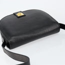 CELINE Shoulder Bag Leather Black Gold Auth fm4869-6