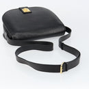 CELINE Shoulder Bag Leather Black Gold Auth fm4869-7