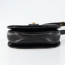 CELINE Shoulder Bag Leather Black Gold Auth fm4869-9