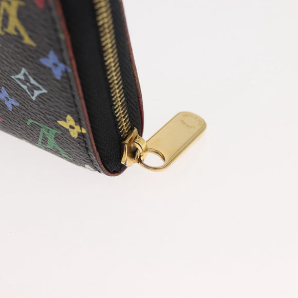 LOUIS VUITTON Monogram Multicolor Zippy Coin Purse Black M93740 LV Auth fm4871