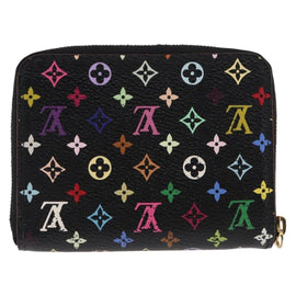 LOUIS VUITTON Monogram Multicolor Zippy Coin Purse Black M93740 LV Auth fm4871 - 0