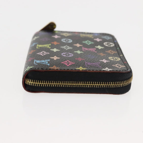 LOUIS VUITTON Monogram Multicolor Zippy Coin Purse Black M93740 LV Auth fm4871