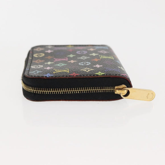 LOUIS VUITTON Monogram Multicolor Zippy Coin Purse Black M93740 LV Auth fm4871