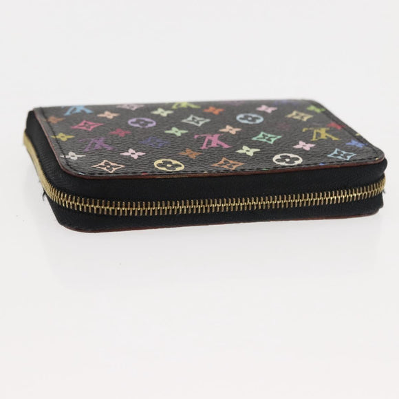 LOUIS VUITTON Monogram Multicolor Zippy Coin Purse Black M93740 LV Auth fm4871