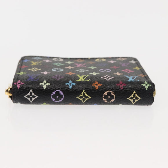 LOUIS VUITTON Monogram Multicolor Zippy Coin Purse Black M93740 LV Auth fm4871